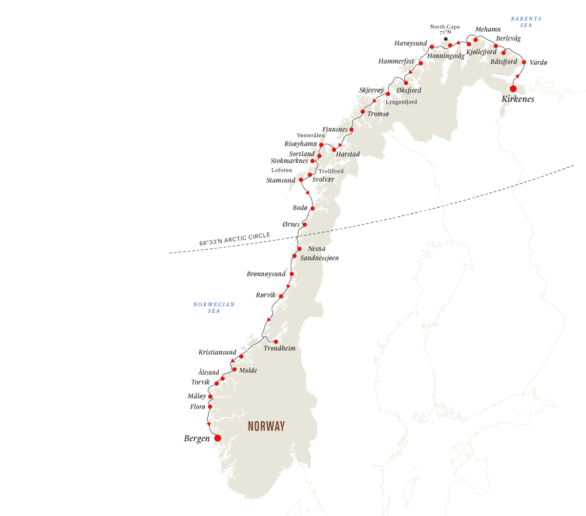 Classic Voyage Southbound | Kirkenes to Bergen