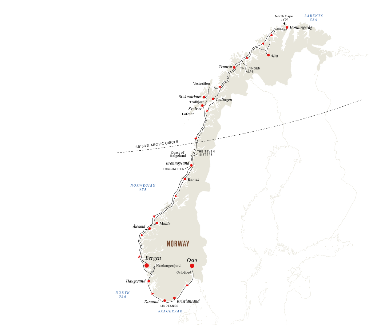 The North Cape Express - Full Voyage from Oslo to Bergen