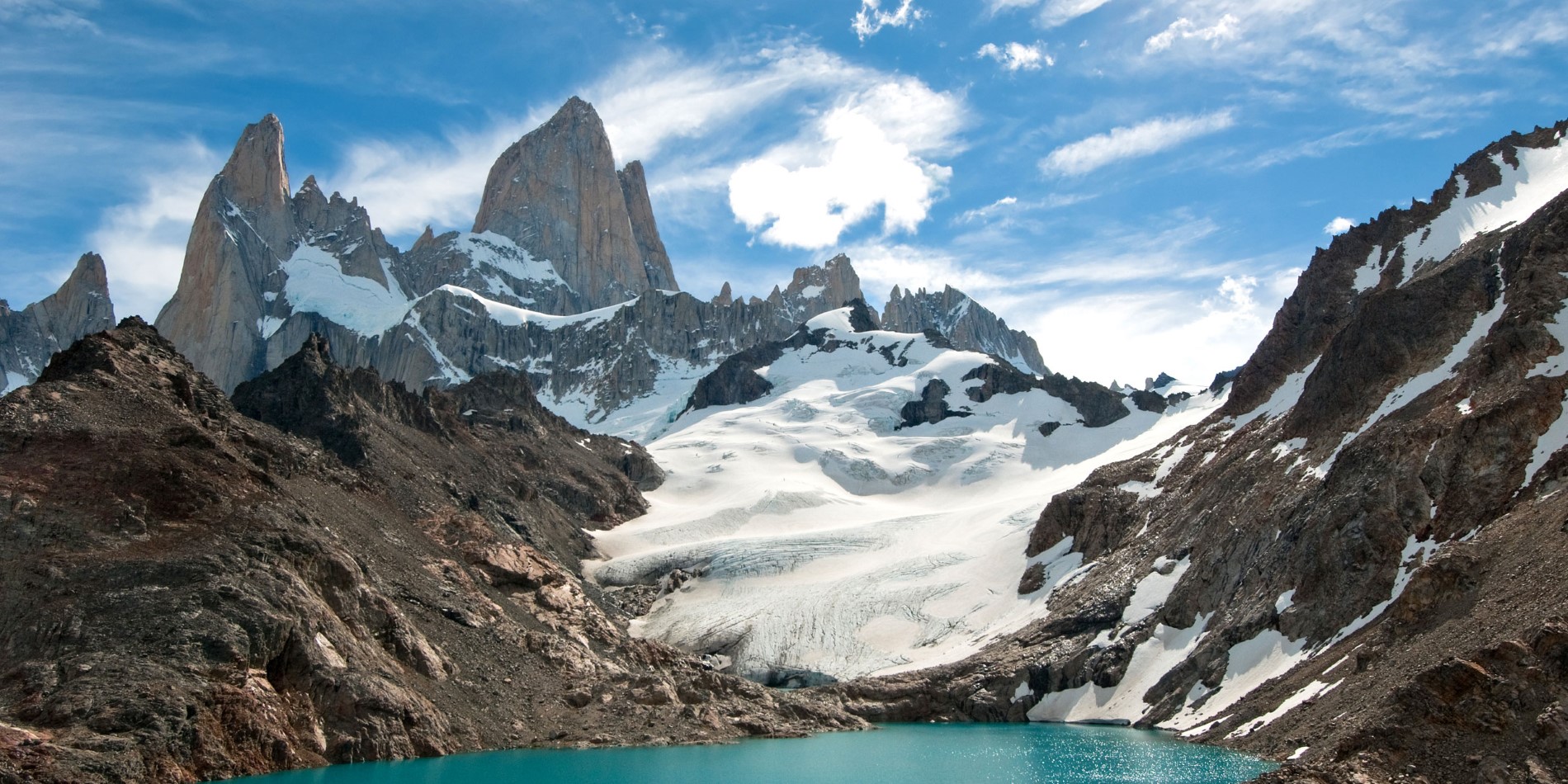 Monte Fitz Roy is located near El Chaltén village on the border between Argentina and Chile
