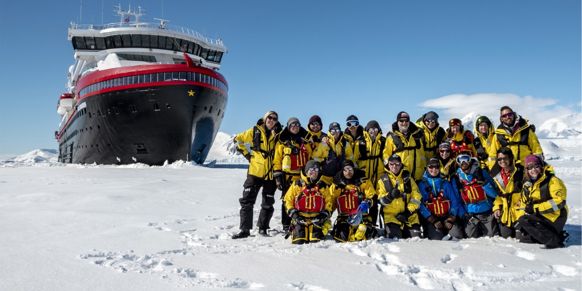 Landing with MS Roald Amundsen's expedition team in Antarctica
